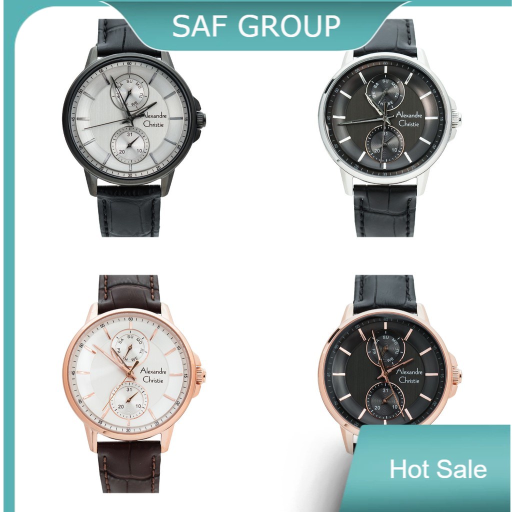 JAM TANGAN PRIA ALEXANDRE CHRISTIE AC 6576 / AC6576 LEATHER ORIGINAL by plp