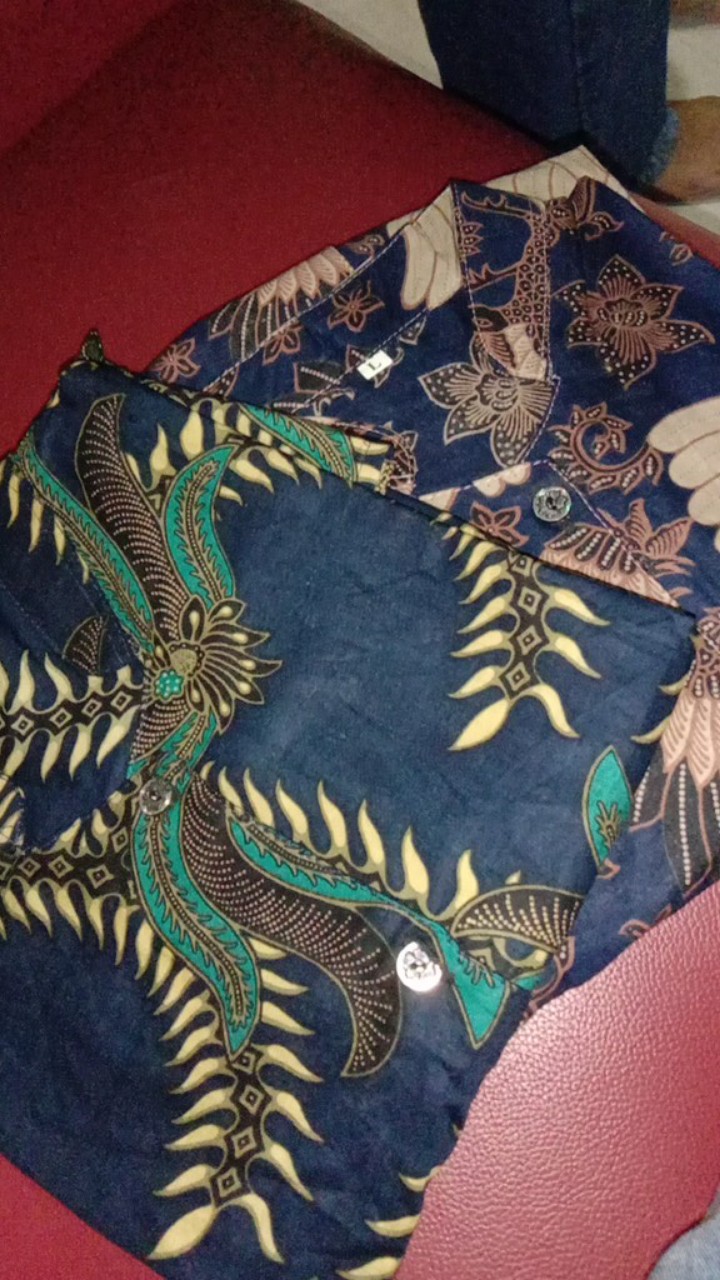 Atasan Batik Wanita Lengan Panjang Blouse Kancing Depan., Motif Batik