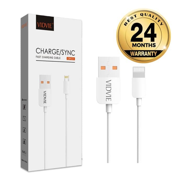 Kabel Usb-A lightning Vidvie Charge sync 1m 2.1A fast charging for iphone cb412-i5 - Cable data ipad