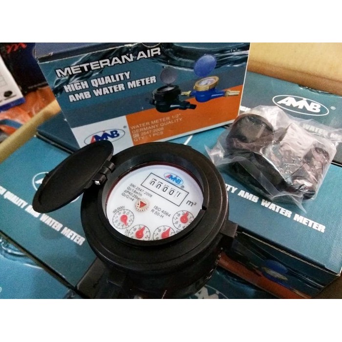 HEBOH meteran air AMB 1/2" meter air ber SNI pvc water meter AMB