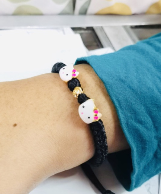 Gelang tangan wanita rajut tali //gelang serut //gelang rajut kombinasi lapis emas //perhiasan