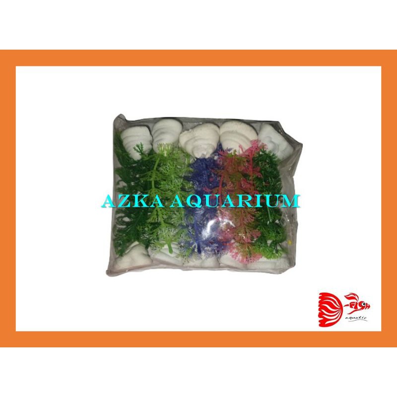 Hiasan bunga plastik aquarium aquascape  S 10 cm