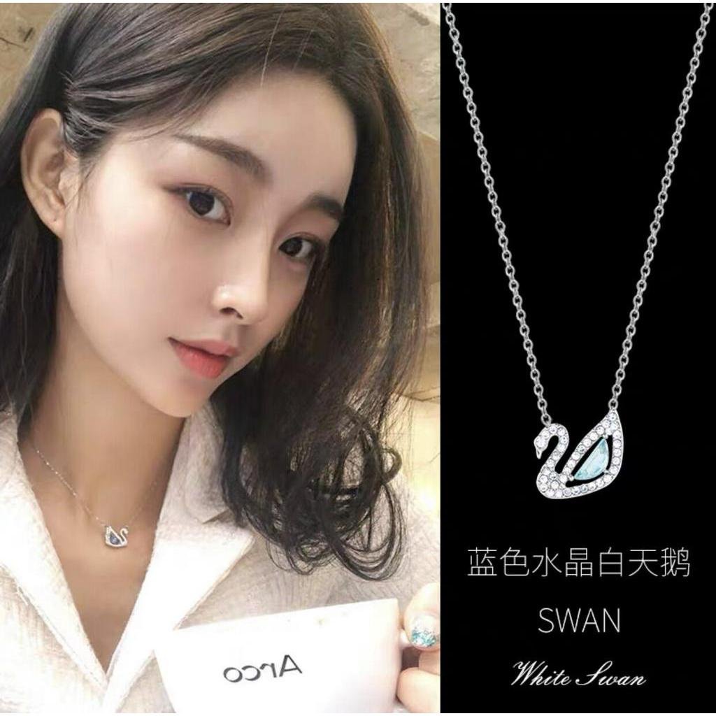 Liontin Angsa Kecil Korea Baja Titanium 18K Rose Gold Ladies Necklace