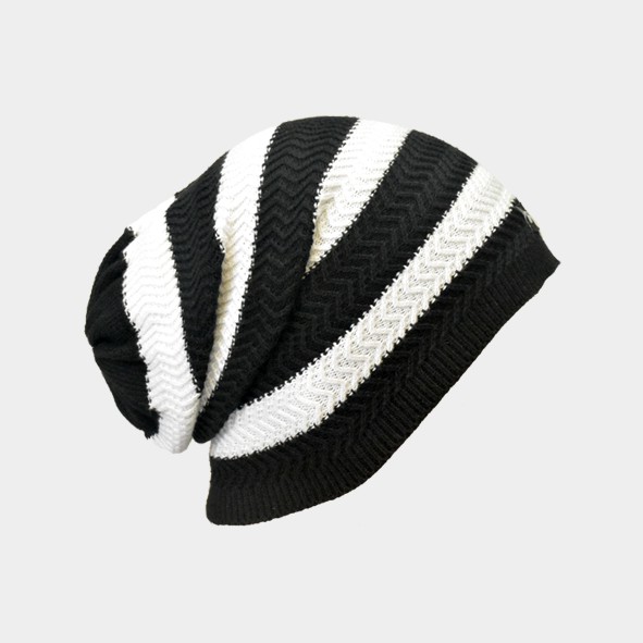 Topi Kupluk Pria Wanita Unisex Casual ORTLER hitam putih pantone pj01