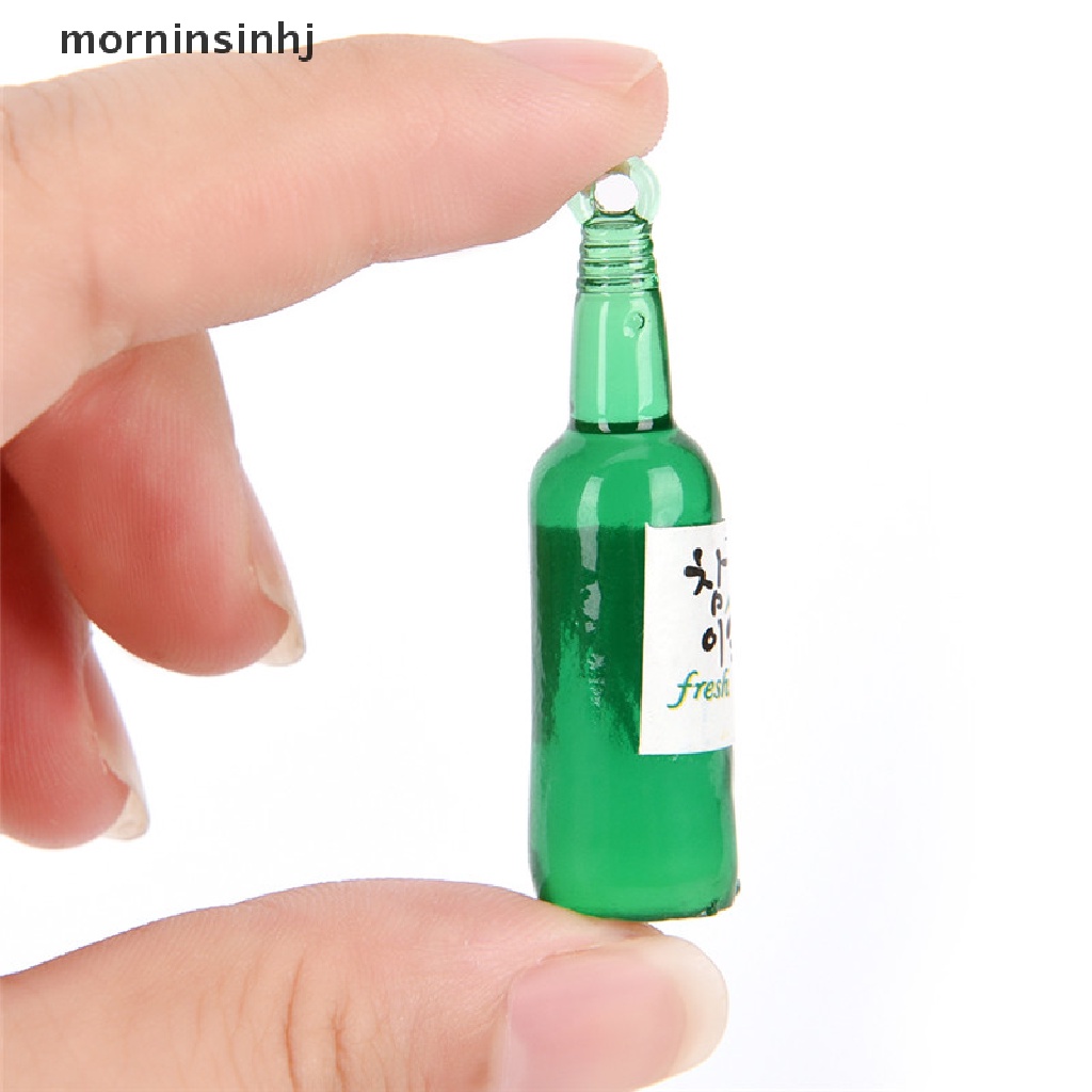 Mornin 10pcs Gantungan Kunci Bentuk Botol Bir Mineral Diy