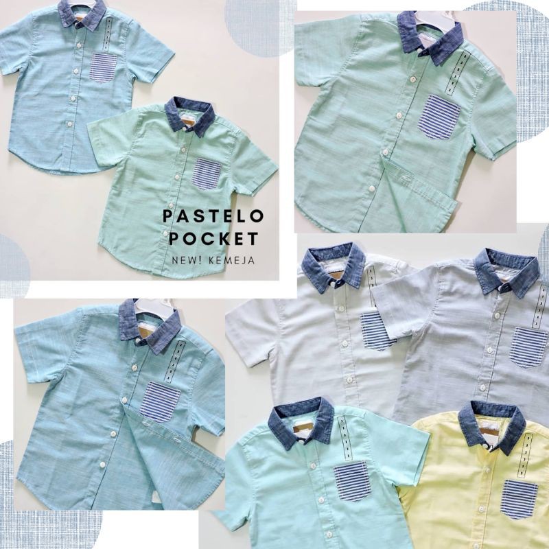 KEMEJA ANAK PASTELO POCKET BOY/LAKILAKI/COWOK PREMIUM LINEN OXFORD TOP BRANDED