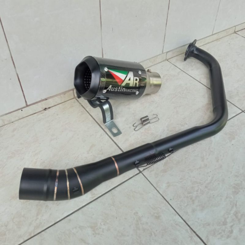 knalpot Austin racing black underbelly XSR 155 R15 V3 V4