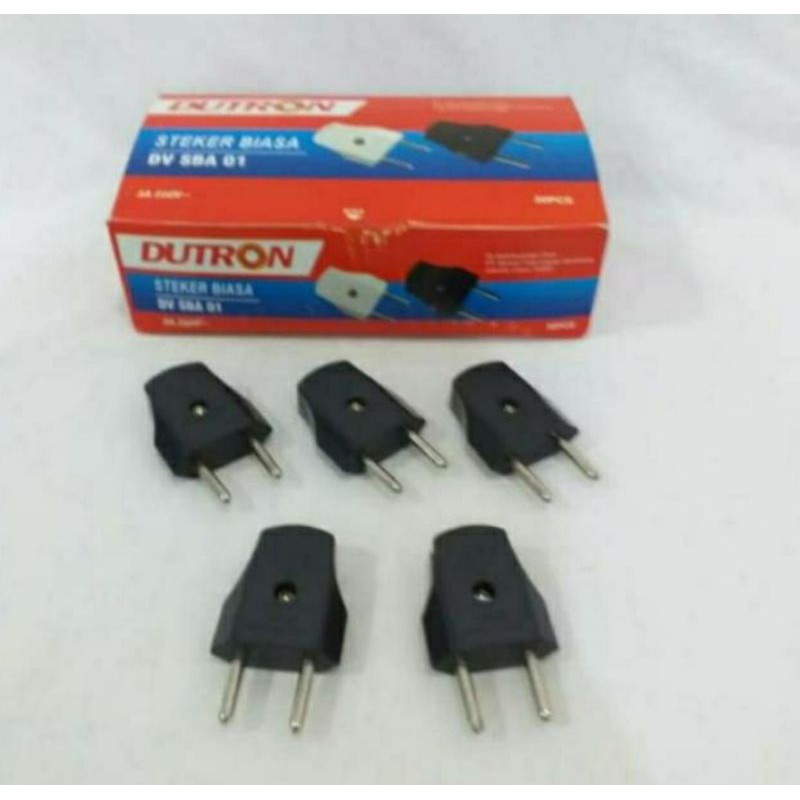 Steker Gepeng Dutron Steker Biasa Gepeng Dutron fiting Putih Hitam DV-SBA-01