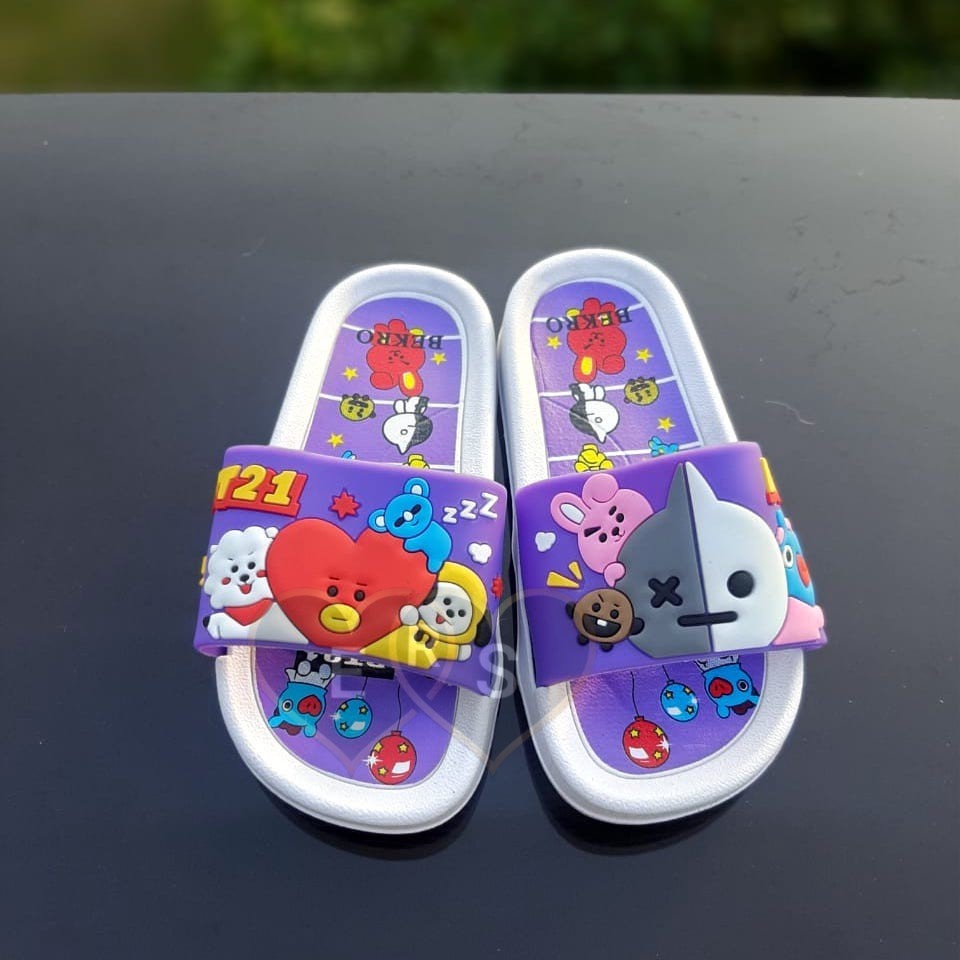 TOKOERS B08 Sandal Anak Import Perempuan Umur 2 3 4 5 6 7 8 tahun - Bekro Karakter BT21