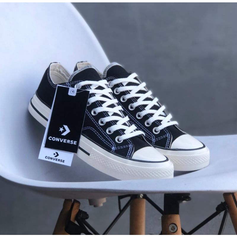 SEPATU PRIA CONVERSE 70S LOW EGRET BLACK WHITE PREMIUM. SEPATU PRIA BERKWALITAS IMPORT PREMIUM