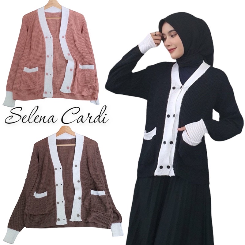 CARDIGAN SELENA RAJUT KANCING SAKU