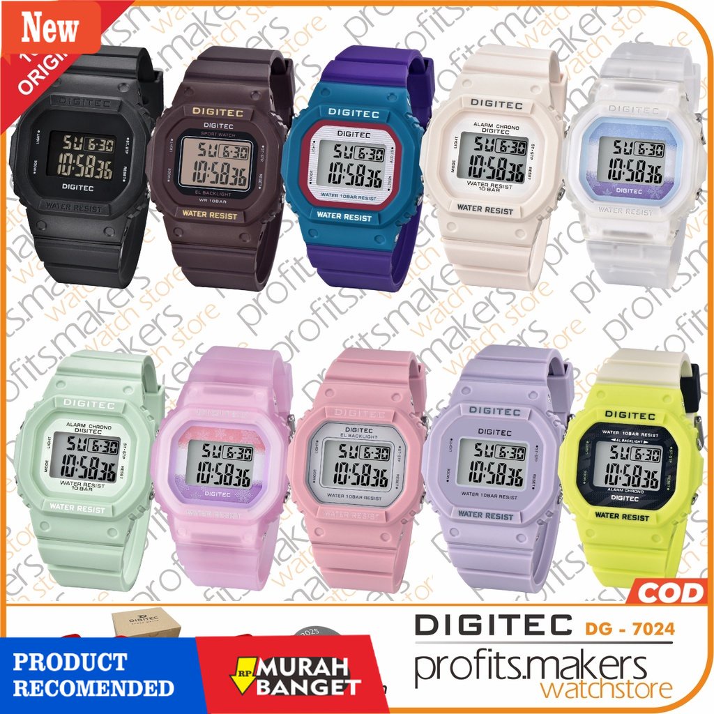 Jam digital wanita terbaik- DIGITEC DG7024 / DG 7024 / DG-7024 / DG 4088 / DG-4088 / DG4088 Watch Ja