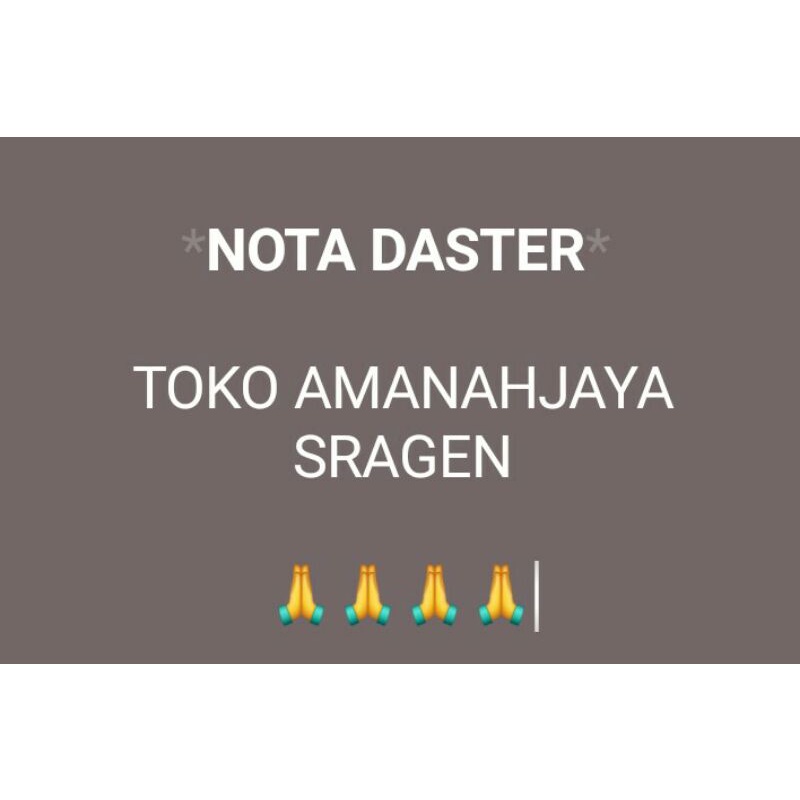 Nota Daster Toko Amanahjaya Sragen