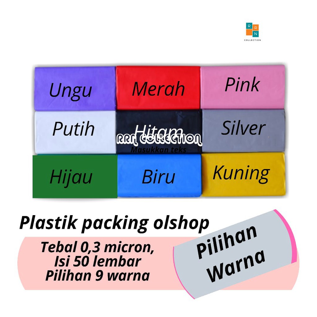 PLASTIK PACKING UK. 15x22 tebal 0,3 mikron isi 50/plastik packing olshop/plastik packing baju