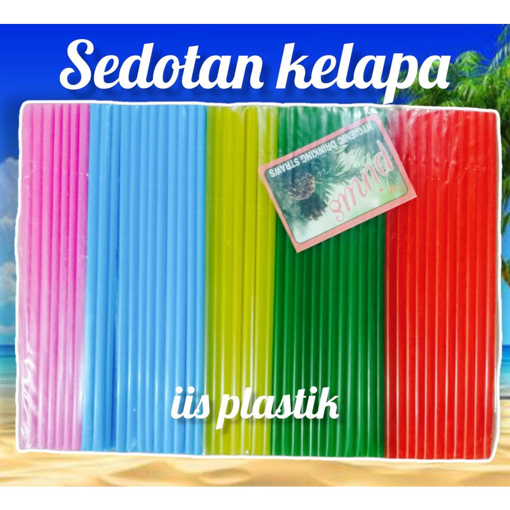 sedotan kombinasi / sedotan warna - warni / sedotan kelapa