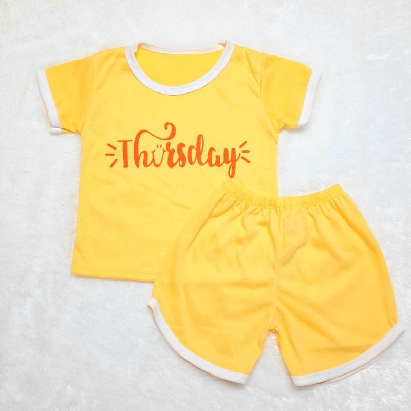 SETELAN BAJU ANAK LUCU NAMA HARI PAKAIAN ANAK LUCU USIA 0-12 BULAN