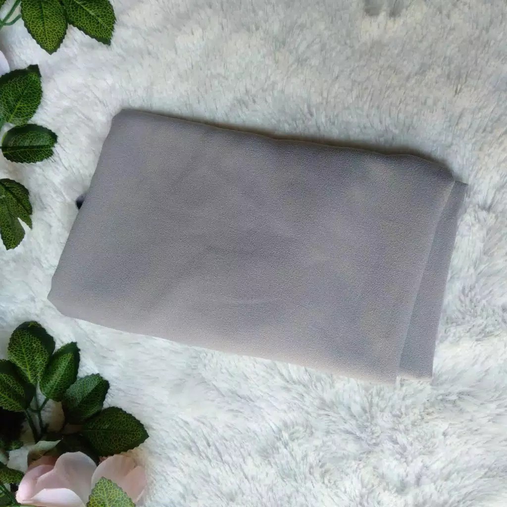 Hijab Bergo Maryam Lipit/ Jilbab Bergo Lipit Maryam-Matt Diamond / Hijab Instant Mariyam Dewasa-abu-abu