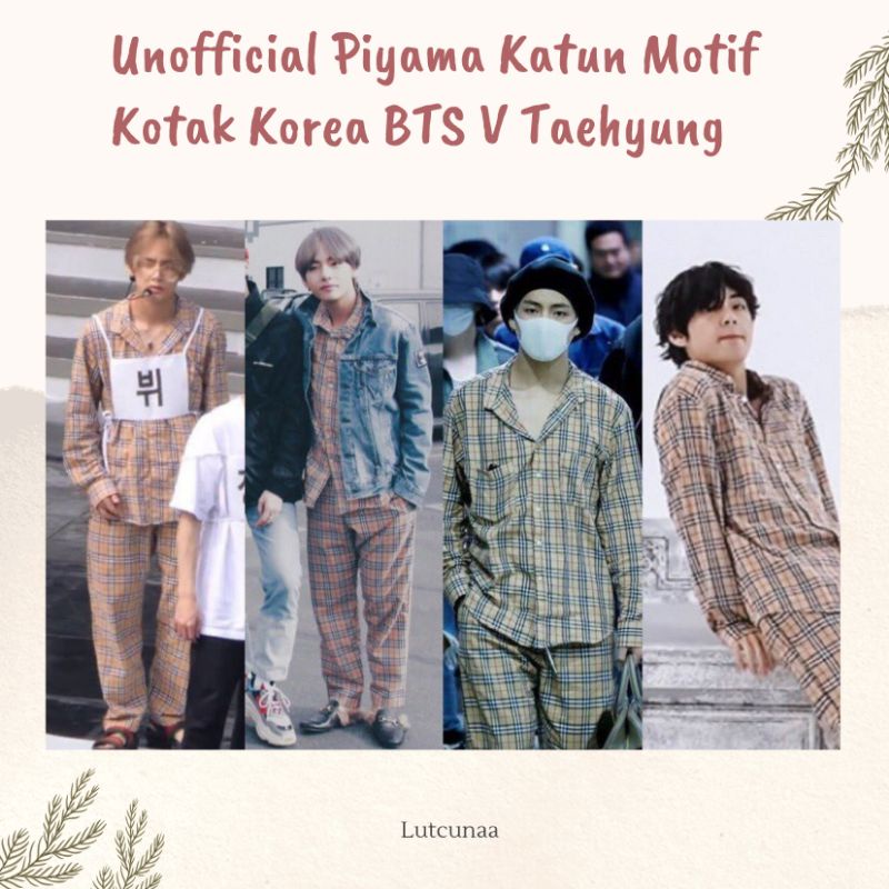 Pre-order Unofficial Piyama Coklat Burberry Korea Artis BTS Taehyung V