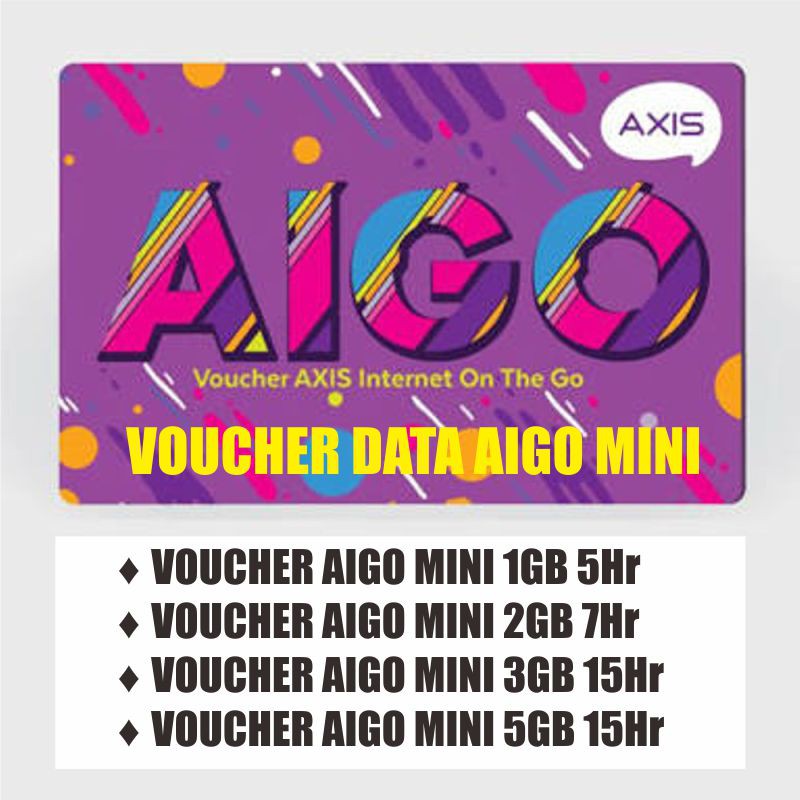 PAKET KUOTA INTERNET VOUCER AXIS AIGO MINI 1GB 2GB 3GB 5GB