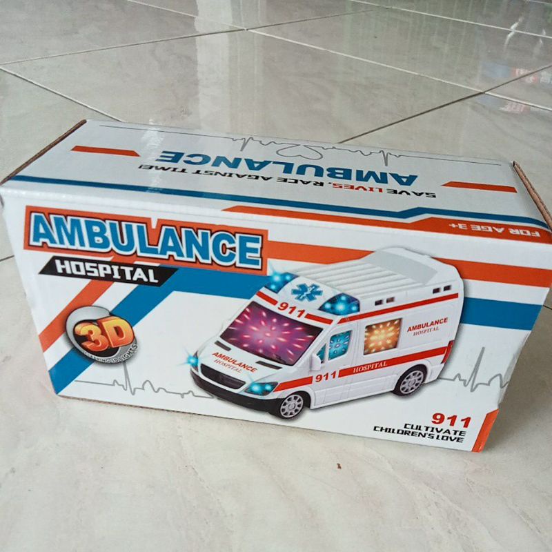 11016 - Mainan Mobil Ambulance Hospital / Ambulan Rumah Sakit 911 11016