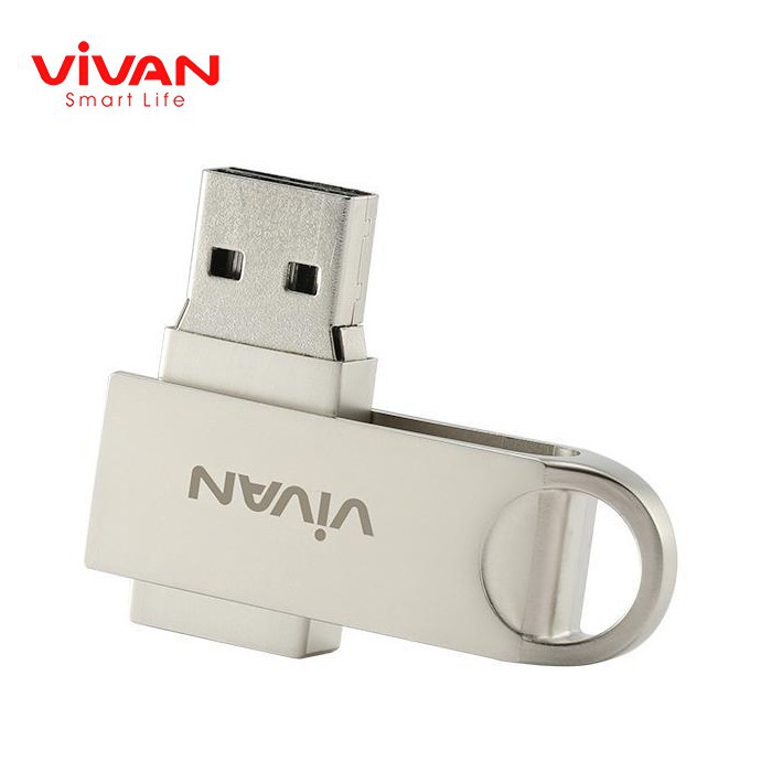 Flashdisk VIVAN VF216 16GB with 360 Rotation Design Silver - Garansi Resmi 5 Tahun