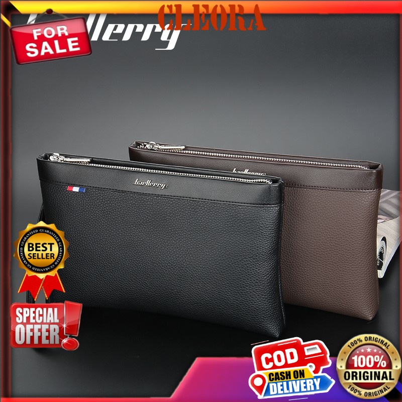 Clutch Pria Wanita Original BAELLERRY Bahan Kulit PU Leather Premium  Premium Kekinian Import Ori Do