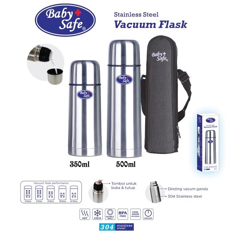 BABY SAFE STAINLESS STELL VACUUM FLASK TERMOS MINUM TER01 &amp; TER02