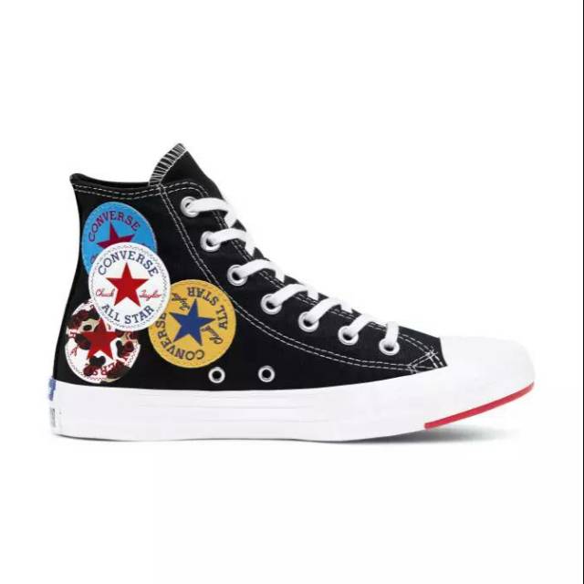 CONVERSE CHUCK TAYLOR ALL STAR HI MULTI LOGO - BLACK UNIVERSITY RED