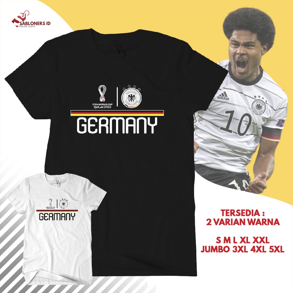 Baju Kaos T Shirt Distro Bola World Cup Piala Dunia Qatar 2022 Timnas JERMAN GERMANY Pakaian Atasan 