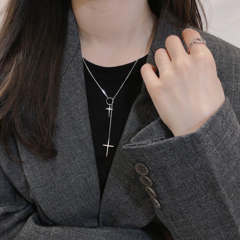 [Women Retro Creative Cross Pendant Necklace] [Girls Vintage Simple Chain Necklaces ] [Ladies Fashion Clavicle Necklace]