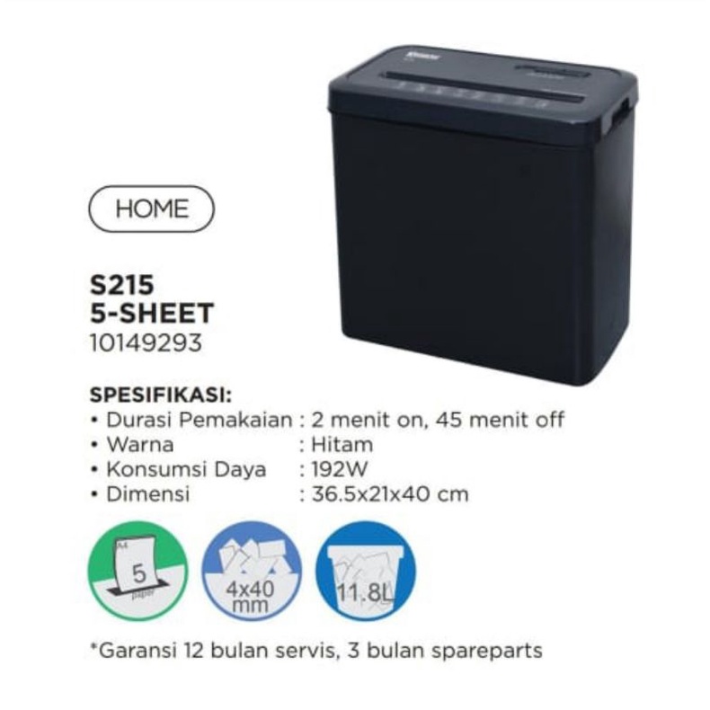 krisbow mesin penghancur kertas S215 paper shredder