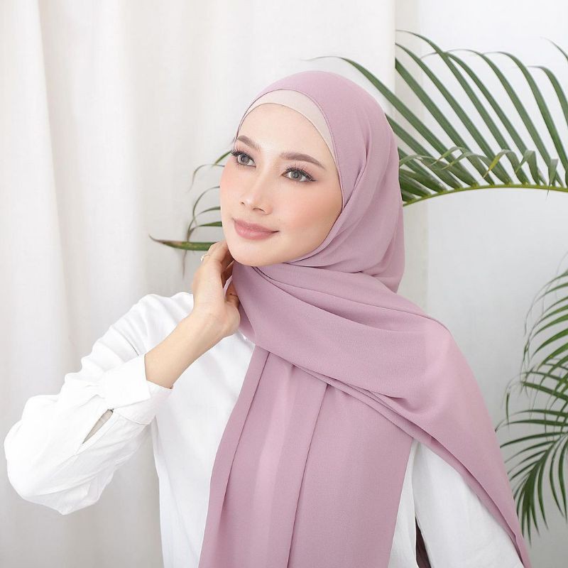 GO! HJ182 Heavy Chiffon Pashmina Arabian Pashmina Premium Quality Chiffon Hijab Import Hijab