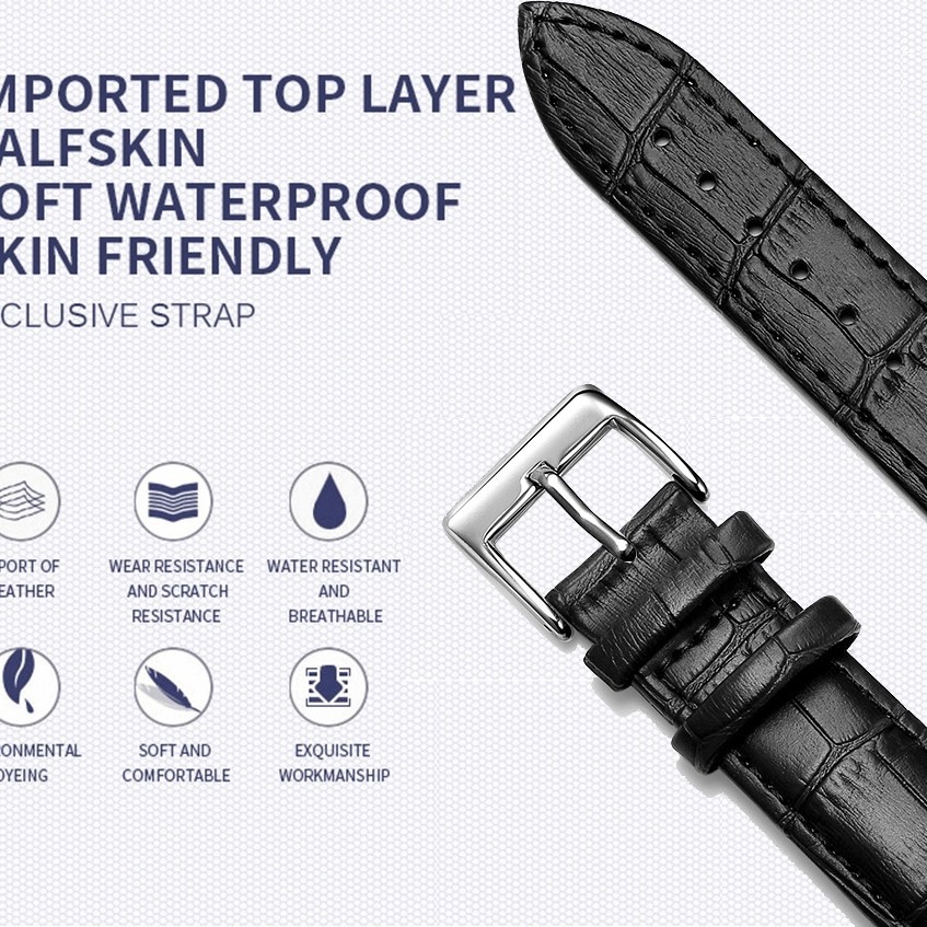 TALI JAM STRAP SMARTWATCH UNIVERSAL 22MM MODEL KULIT BUAYA CROCODILE LEATHER