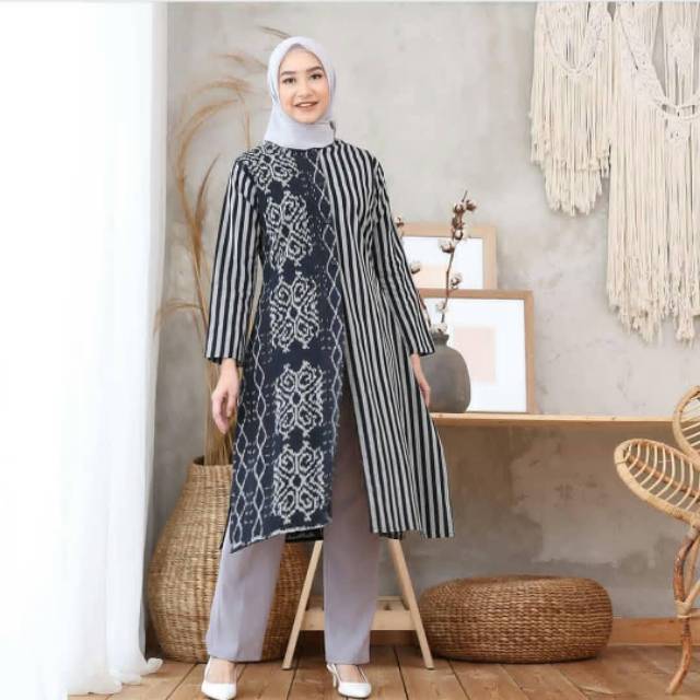 Outer Tenun Casual Cardigan Blazer