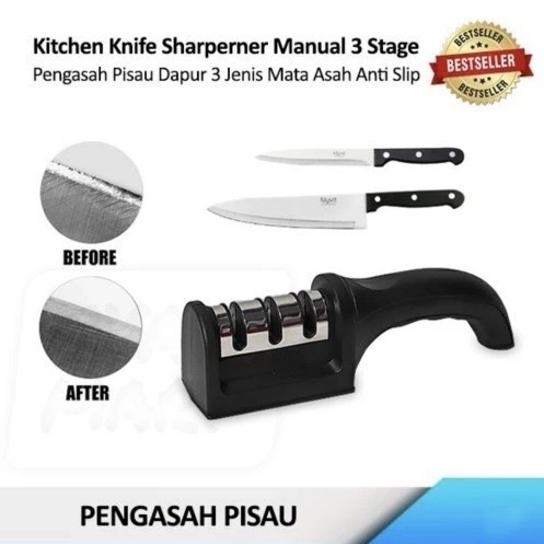 SHAPU-ICHI Triple Head Knife Sharpener Alat Pengasah Pisau Gunting