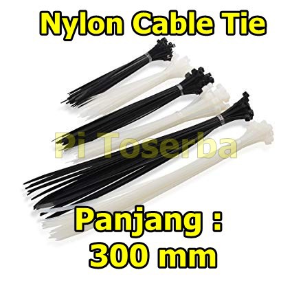 Isi 100 Pcs Kabel Tis 300 mm 30 cm x 3.6 mm Cable Tie Ties Zip Cable 300mm 30cm Per Bungkus