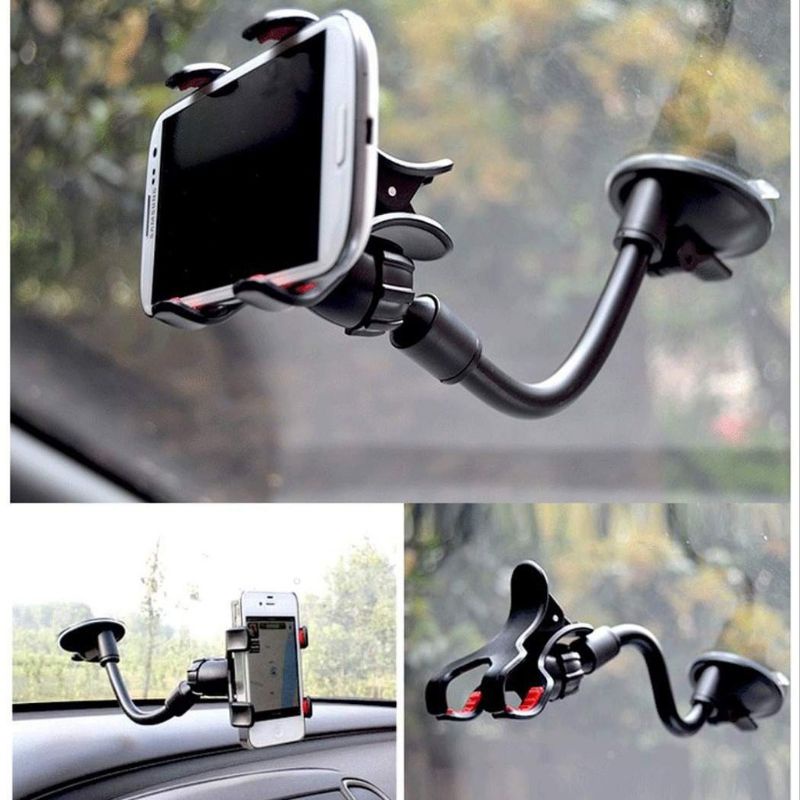 Holder Mobil Jepit Cakar Tempel Kaca Dashboard Stan Hp Flexibel Universal Gps Nonton