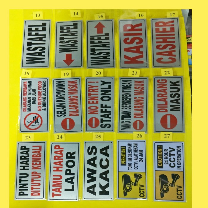 

q4AD5s Aneka Sign Label Ukuran Tanggung / Label Petunjuk Sedang As71S0D