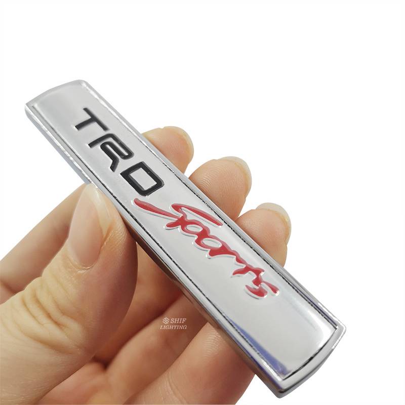 2 X Metal TRD SPORTS Logo Car Side Fender Decorative Emblem Sticker Decal Badge For TOYOTA