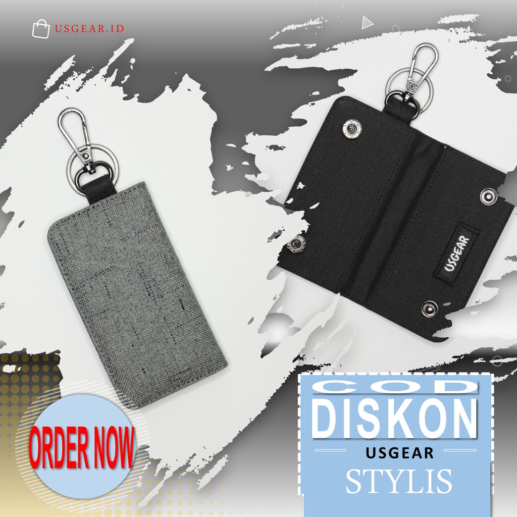 Gantungan Kunci Mobil Motor / Keychain / Dompet STNK Slim / Warna Abu Hitam - UGDK0001