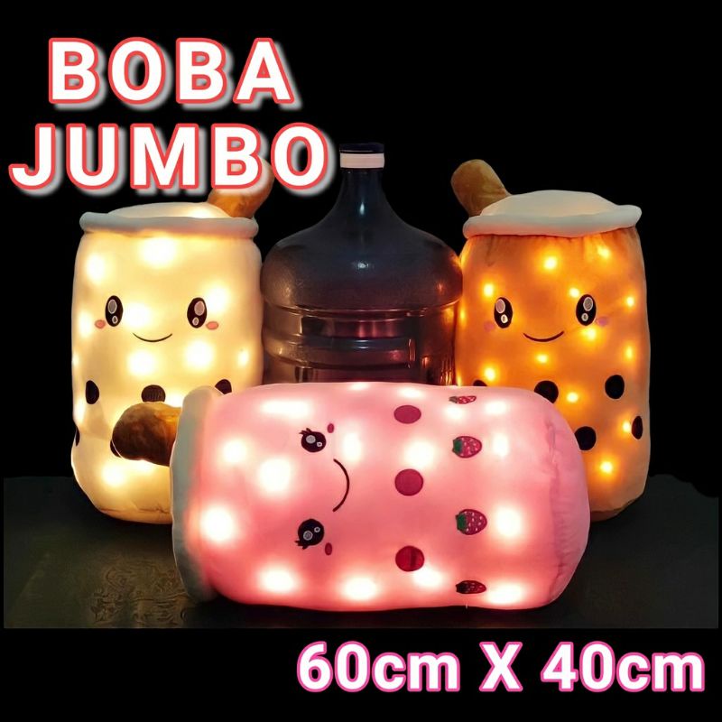 Boneka BOBA LED Lampu Nyala super jumbo LED BOBA BROWN SUGAR boneka boba jumbo 60cm/boneka nyala