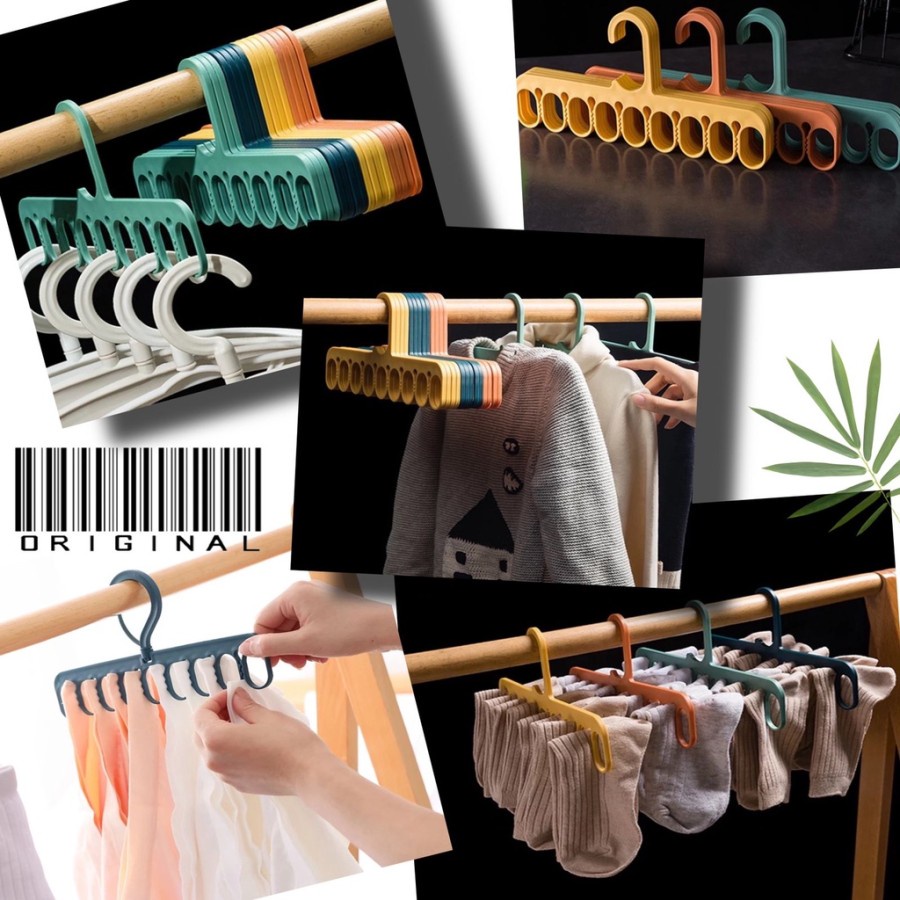 Magic Hanger 9 Lubang Jepit Multifungsi Gantungan Baju Pengering Laundry