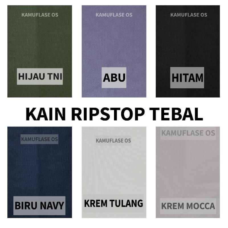 BAHAN KAIN Ribstop polos TEBAL bahan celana tactical bahan kemeja tactical kain RIPSTOP TR