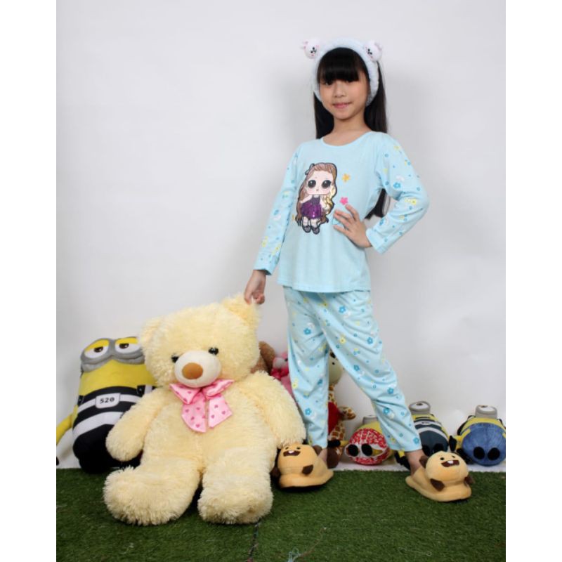 SETELAN BAJU ANAK PEREMPUAN  LENGAN PANJANG 2-7 TAHUN MOTIF CUTE CELANA PANJANG