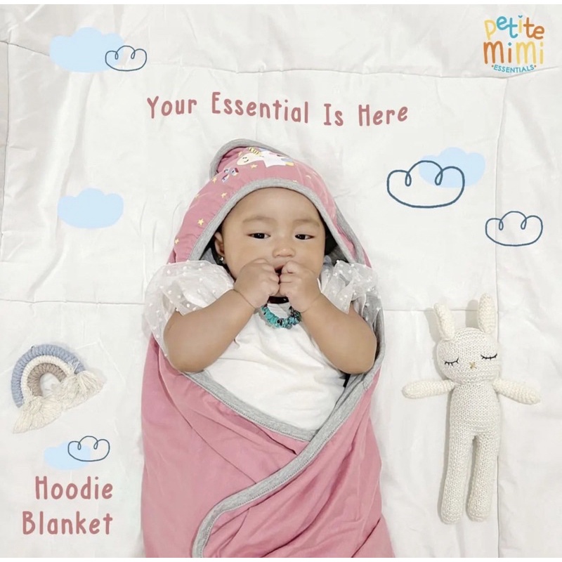 Petite Mimi Selimut Topi Baby Hoodie Blanket New / Selimut Baby / Blanket