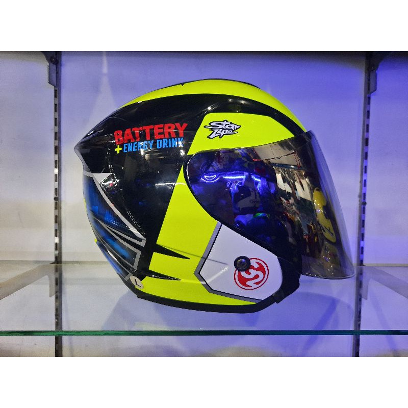 G2 HELM OPTIMAX MOTIF ESPARGARO ++ VISOR IRIDIUM SILVER TERMURAH