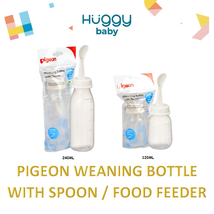 Pigeon Food Feeder Weaning Bottle With Spoon Botol Sendok Makan