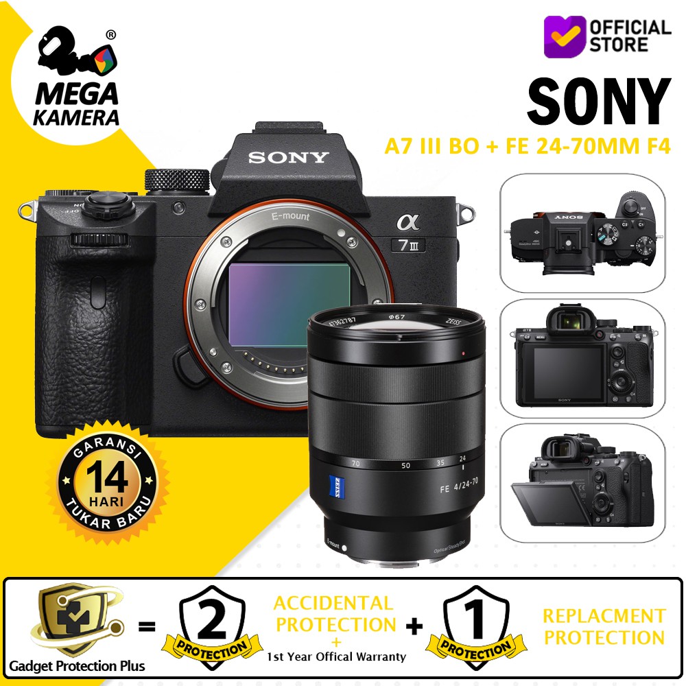 Sony Alpha 7III / a7 III Mirrorless 7 Mark3 Camera A7III - Body Only + PWP lensa 24-70z