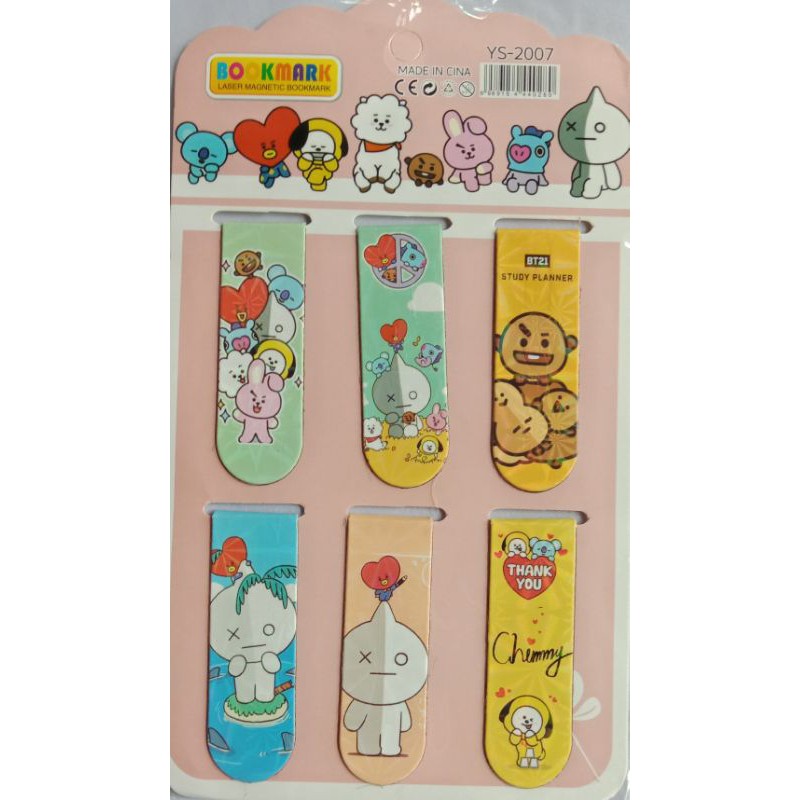 PEMBATAS BUKU BTS KECIL / PEMBATAS BUKU MAGNET BTS ISI 6