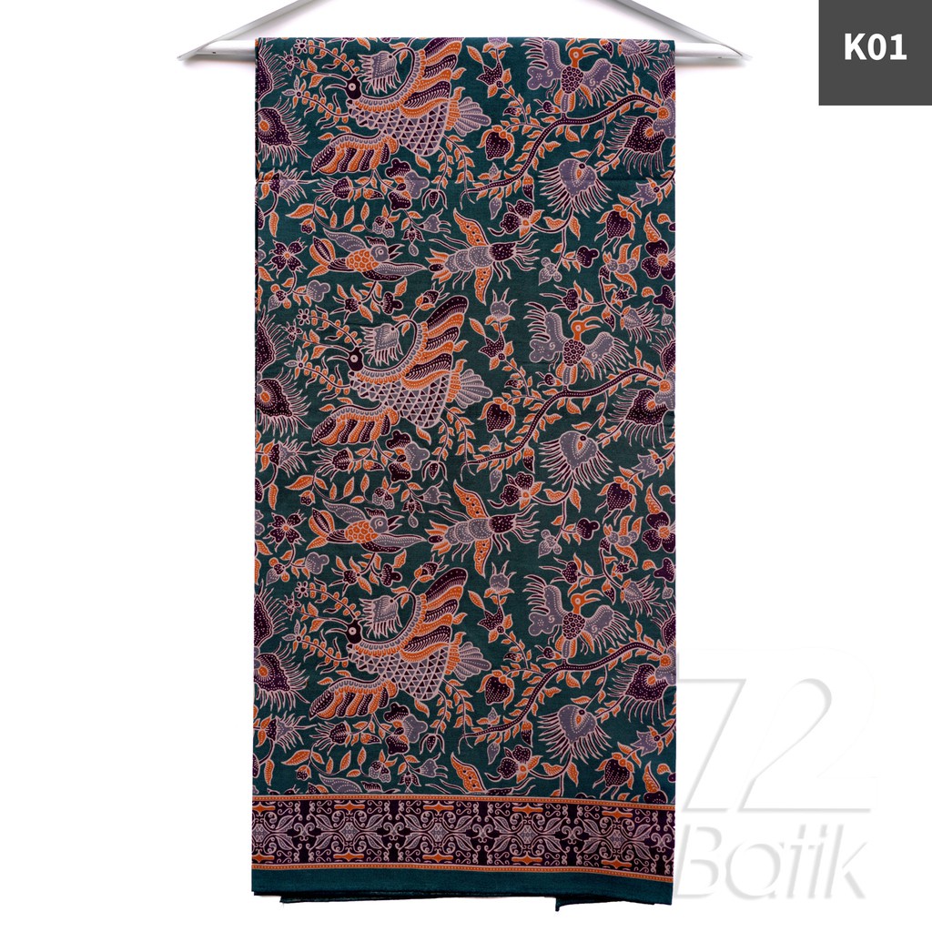 KAIN BATIK PREMIUM Bahan Katun Motif Burung Warna Hitam Item Ireng Black 721798 CAP 72 - Jarik Jarit Samping Kebat Panjang Batik Katun Modern Premium Bahan Seragam Batik Pernikahan Kantor Keluarga Murah Kamen Jadi Batik Bali Lembaran